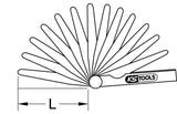 Antimagnetic brass feeler gauge, 8 blades