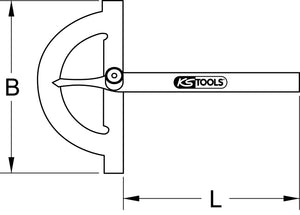Winkelgradmesser mit offenen Bogen, 600mm