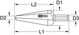 HSS TIN cone cutter, Ø 36-50mm