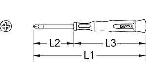 Precision screwdriver, PZ 1 x 4
