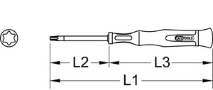 Precision mechanics screwdriver for Torx PLUS screws with bore, IPR3