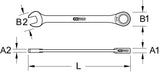 TITANplus Combination ratcheting spanner, 14mm