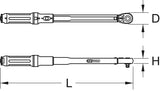 1/2" ULTIMATEprecision torque wrench with reversible ratchet head, 80-420Nm