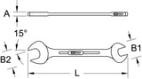 EDELSTAHL Doppel-Maulschlüssel, 30x32mm, abgewinkelt