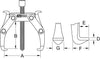 Extracteurs universels à deux griffes, 20-150 mm