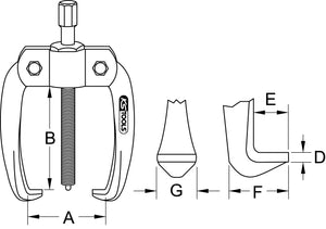 Extracteurs universels basic à deux griffes, 10-120 mm