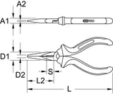 TITANplus Long nose pliers, 170mm