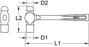 BRONZEplus locksmith&apos;s hammer, 750g, English pattern