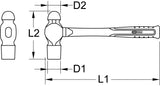 BRONZEplus locksmith&apos;s hammer, 950g, English pattern